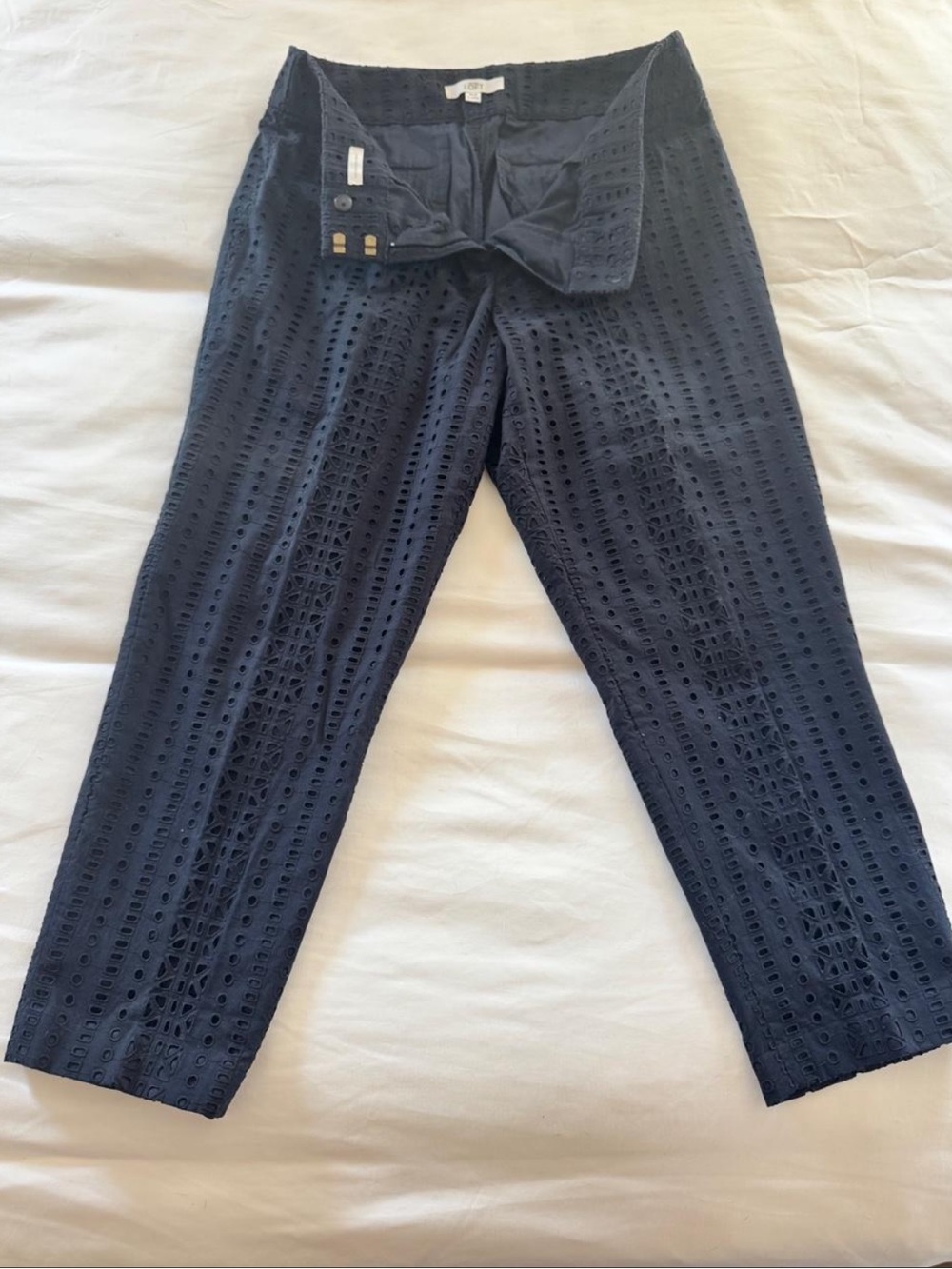 Loft Eyelet Cropped Pants